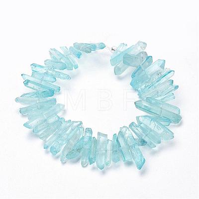 Natural Quartz Crystal Points Beads Strands G-K181-B01-1