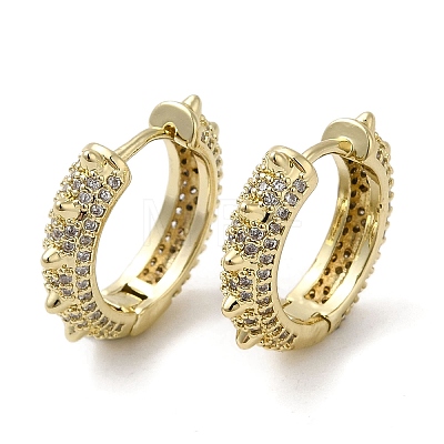 Clear Cubic Zirconia Hoop Earrings EJEW-M228-01G-1