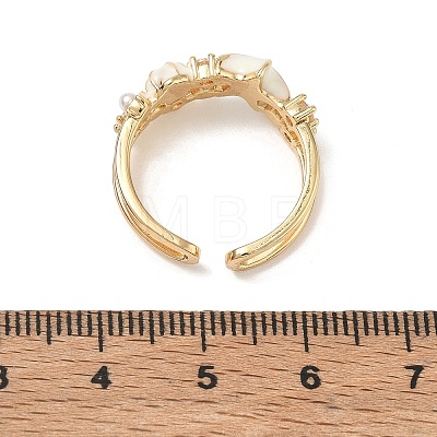 Ocean Brass Enamel Finger Rings RB-CBAD847-01A-G-1