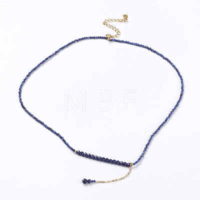 Natural Lapis Lazuli Pendant Necklaces NJEW-K108-17-01-1