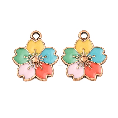 Alloy Enamel Pendants PALLOY-F319-02D-R-1