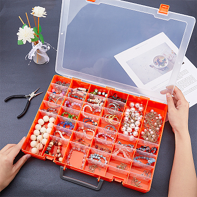 48 Grids Transparent Polypropylene(PP) Storage Box Organizer CON-WH0089-60B-1