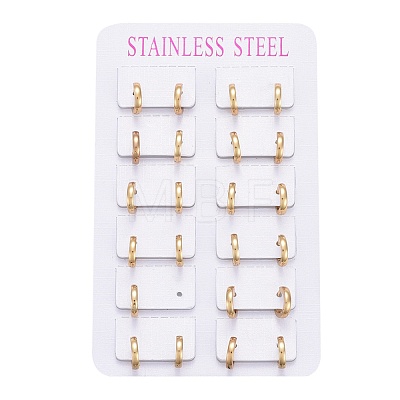 304 Stainless Steel Huggie Hoop Earrings EJEW-L252-043B-G-1