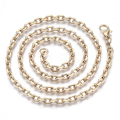 Brass Cable Chains Necklace Making MAK-N034-004B-G-1