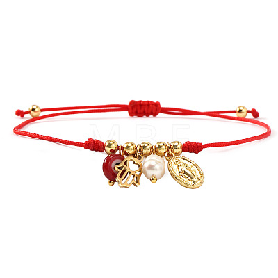 Brass & 304 Stainless Steel Charm Bracelets BA3044-3-1