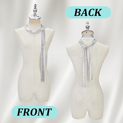 2Pcs 2 Colors Sparkle Aluminum Sequins Neckties for Women NJEW-HY0002-21-1