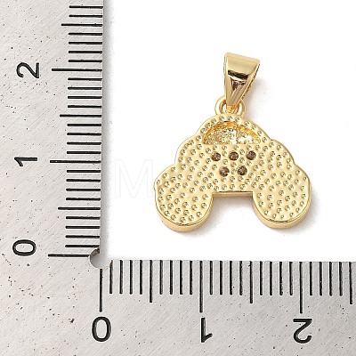 Car Brass Micro Pave Cubic Zirconia Pendants KK-K385-047G-1