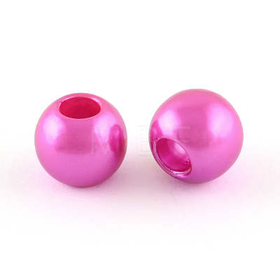 ABS Plastic Imitation Pearl European Beads MACR-R530-12mm-A10-1