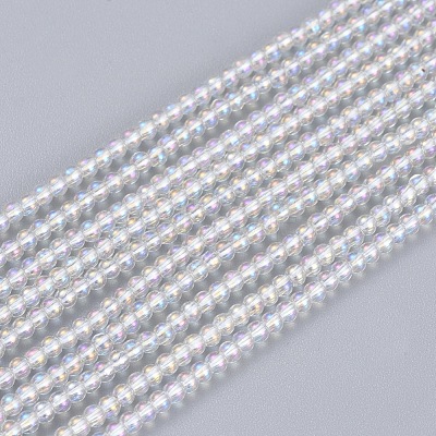 Electroplate Glass Beads Strands X-EGLA-I013-2mm-AB01-1