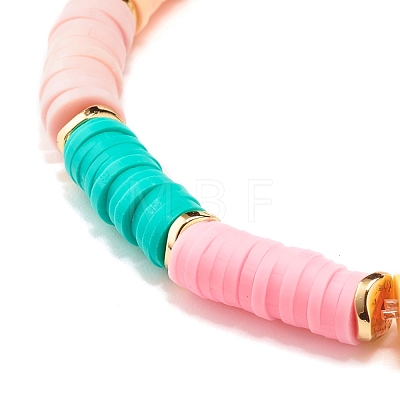 Synthetic Hematite & Polymer Clay Heishi Beads Stretch Bracelet BJEW-JB07379-1