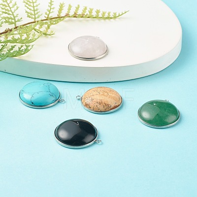 Handmade Natural & Synthetic Gemstone Pendants PALLOY-JF00800-1