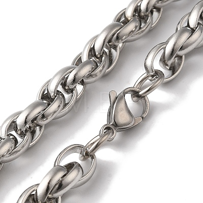 Non-Tarnish 201 Stainless Steel Rope chain Necklaces NJEW-H033-06B-P-1