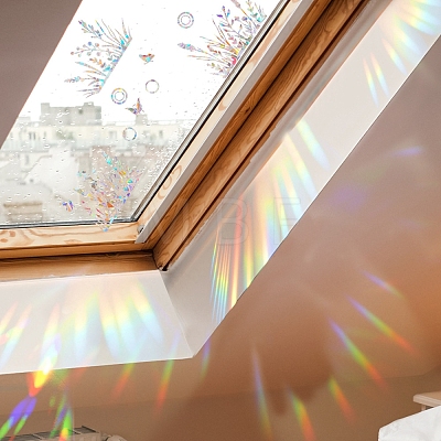 Flower Rainbow Prism Electrostatic Window Stickers PW-WG7E07F-01-1