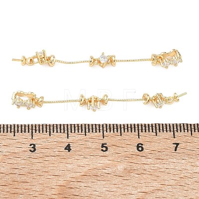 Brass Pave Cubic Zirconia Pendant Bails KK-C172-06G-1