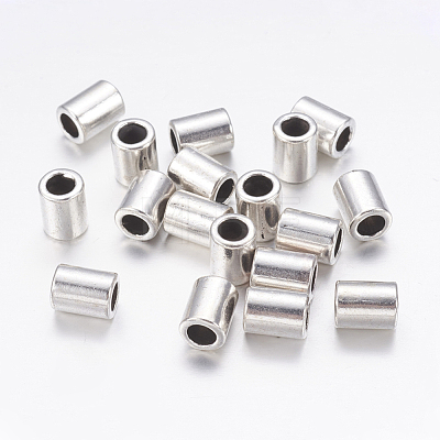 Antique Silver Plated Retro Style Tibetan Silver Alloy Tube Beads X-LFH10287Y-NF-1