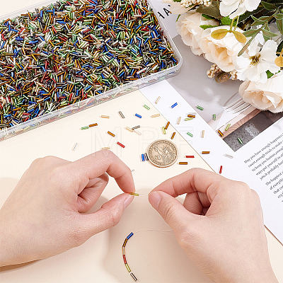 6000Pcs Glass Bugle Beads SEED-ME0001-28-1