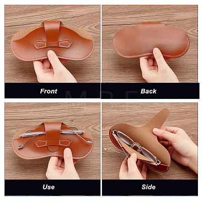 AHADEMAKER 4Pcs 4 Colors Imitation Leather Glasses Cases AJEW-GA0005-46-1