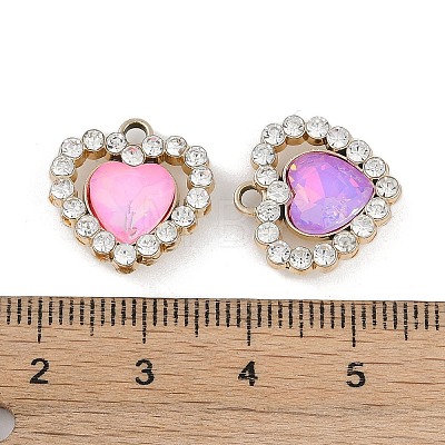 UV Plating Alloy with Mixed Color Glass Rhinestone Pendants FIND-M018-37G-1