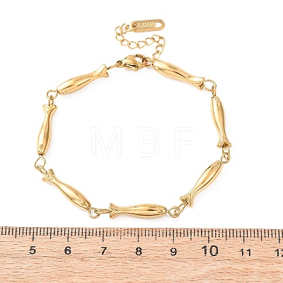 304 Stainless Steel Link Chain Bracelets for Women BJEW-K293-02G-1