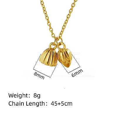Lotus Pod Stainless Steel Pendant Necklaces for Women TL8108-1-1