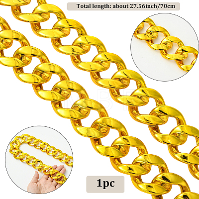 1Pc Acrylic Cuban Link Chain Necklaces for Men NJEW-SP0001-09A-G-1