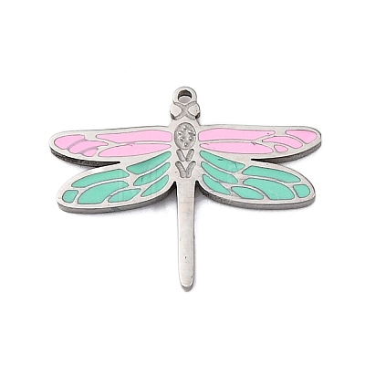 304 Stainless Steel Enamel Charms STAS-L022-488D-P-1