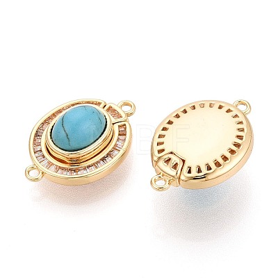 Brass Pave Clear Cubic Zirconia Magnetic Clasps KK-N287-10G-01-1