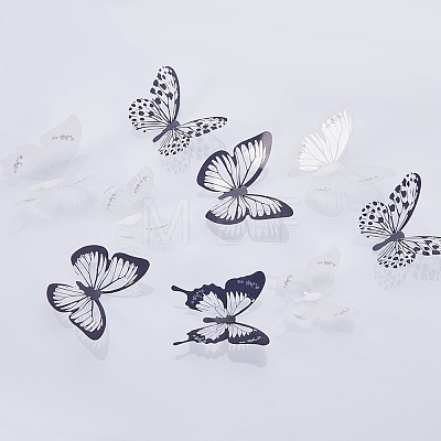 Artificial Plastic Butterfly Decorations DJEW-PH0002-04-1