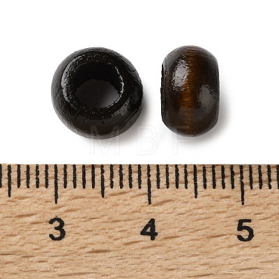 Spray Painted Wooden European Beads WOOD-A029-06B-1