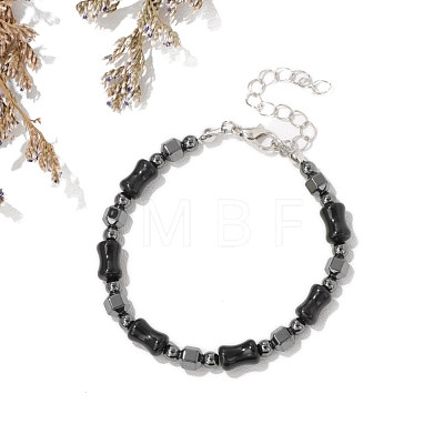 Adjustable Synthetic Non-magnetic Hematite Bead Stretch Bracelets PW-WG03C29-01-1