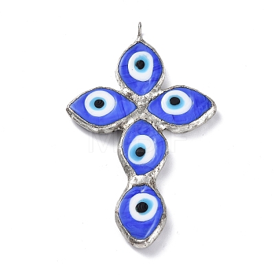 Handmade Evil Eye Lampwork Pendants LAMP-C009-04P-02-1