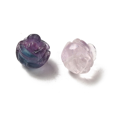 Natural Fluorite Carved Flower Beads G-O156-B-21-1