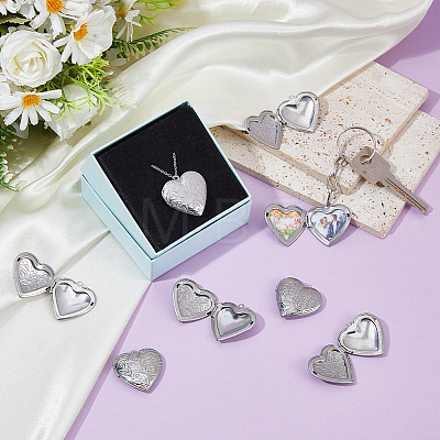 12Pcs Stainless Steel Locket Pendants STAS-DC0017-43-1