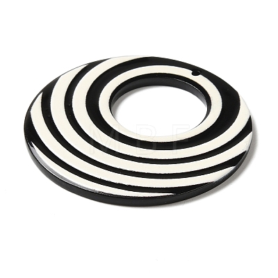 Black and White Stitching Acrylic Pendants OACR-S144-02B-1