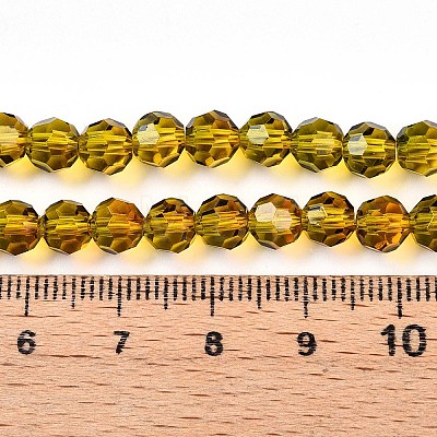 Baking Paint Transparent Glass Beads Strands DGLA-A035-T6mm-A05-1