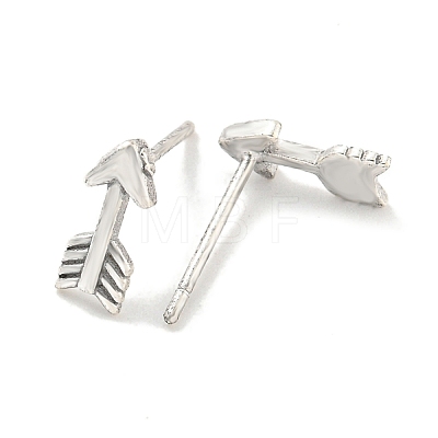 Rack Plated Arrow Brass Stud Earrings for Women EJEW-Z048-16P-1