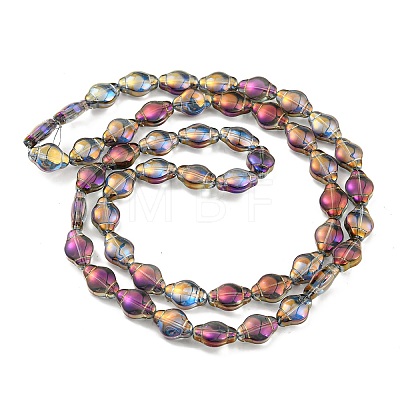 Electroplate Transparent Glass Beads Strands EGLA-G037-12A-HP01-1
