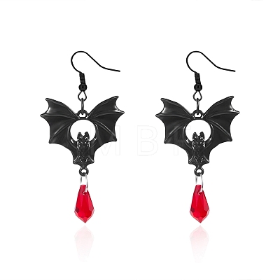 Bat Alloy Glass Dangle Earrings FS-WG196FB-01-1