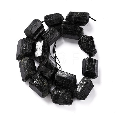 Rough Raw Natural Black Tourmaline Beads Strands G-G010-05-1
