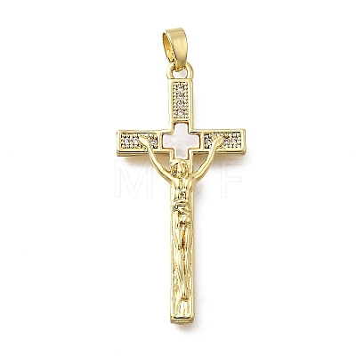 Brass Micro Pave Cubic Zirconia Pendants KK-P336-33G-1