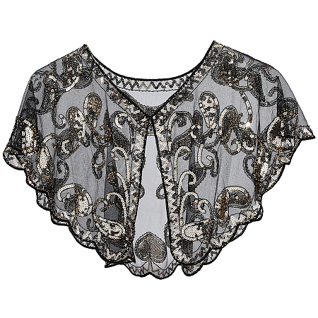 Polyester with Plastic Sequin Shawls AJEW-BM0001-60A-1
