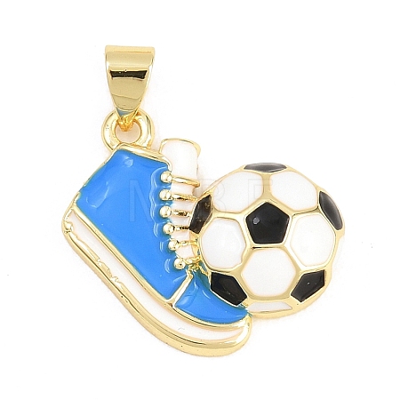 Sports Theme Brass Enamel Pendants KK-A297-07C-G-1