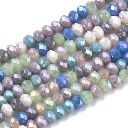 Electroplate Glass Beads Strands X-EGLA-S192-001A-B05-1