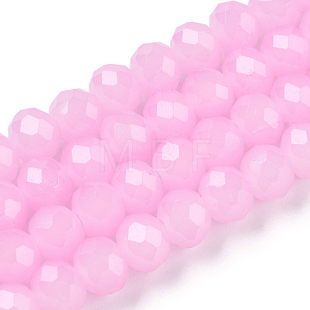 Baking Paint Imitation Jade Glass Bead Strands LS-DGLA-A034-J8MM-A44-1