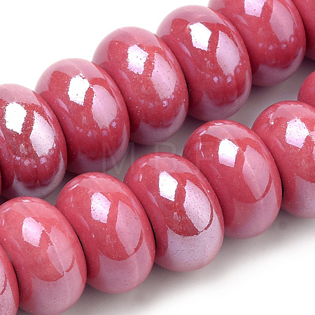 Glazed Porcelain Rondelle Beads PORC-Q219-15x9-F18-1