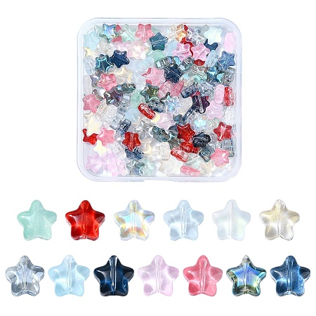 12 Colors Transparent Glass Beads GLAA-YW0003-67-1