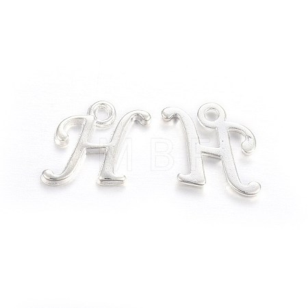 Silver Color Plated Alloy Letter Pendants PALLOY-J718-01S-H-1