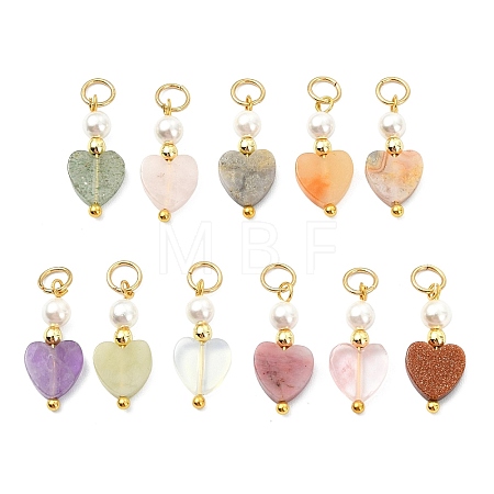 Natural & Synthetic Mixed Gemstone Pendants PALLOY-JF05818-1