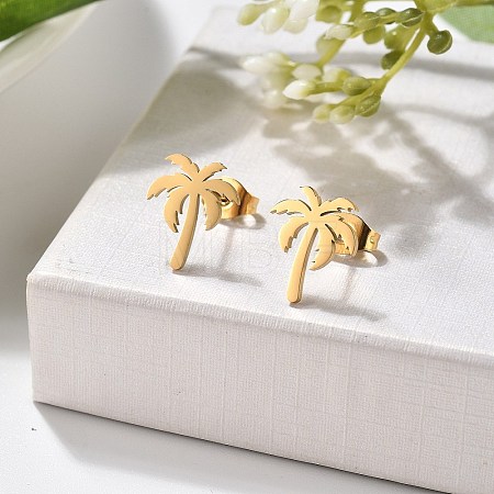 304 Stainless Steel Stud Earrings EJEW-I317-02G-1