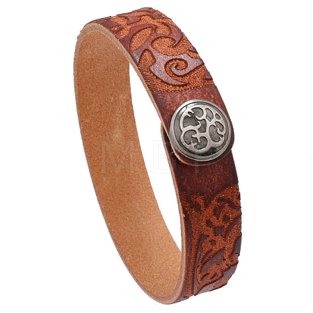 Branch Pattern Cowhide Cord Bracelets PW-WG87466-02-1